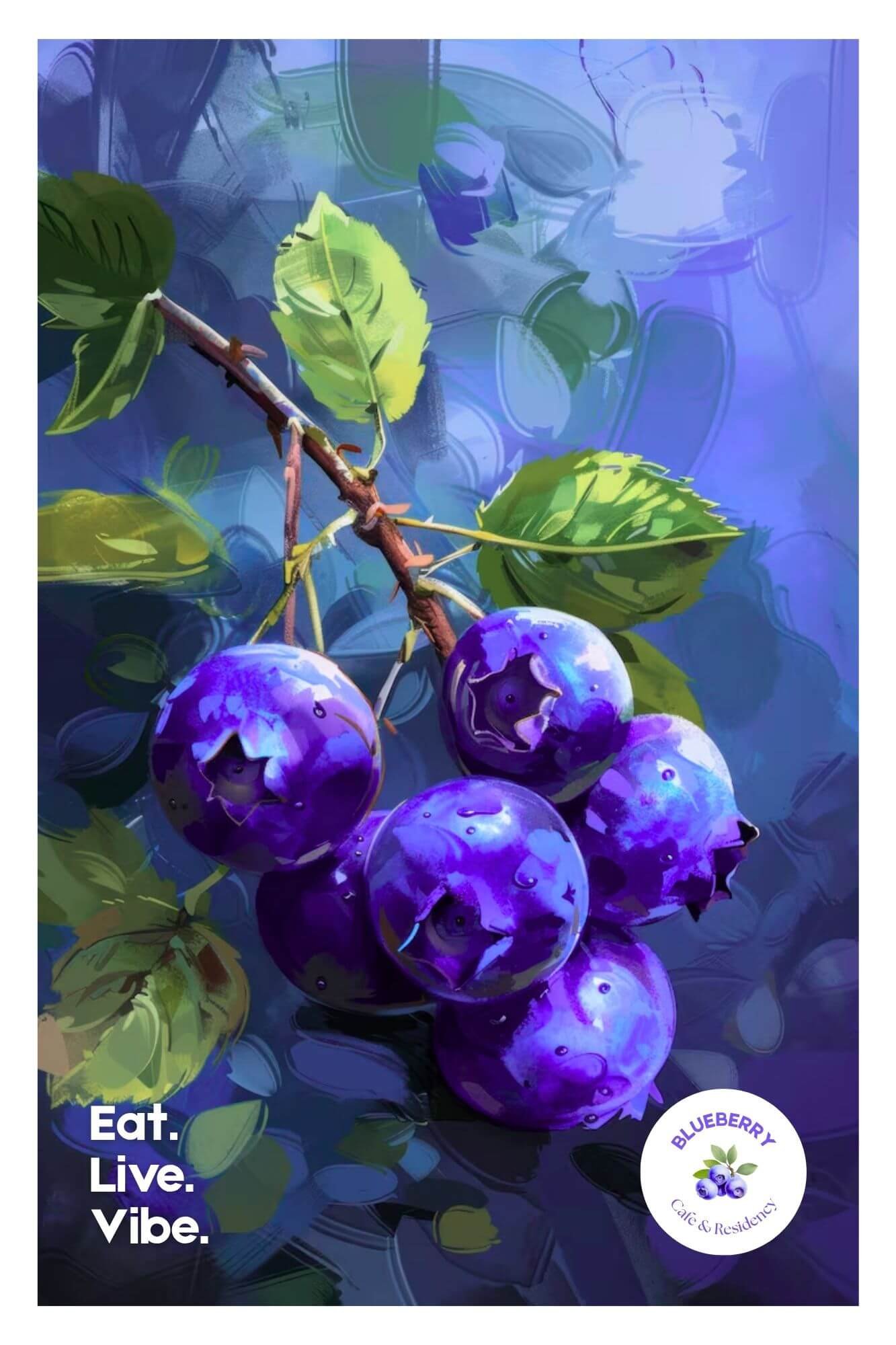 Blueberry wallpaper - room design